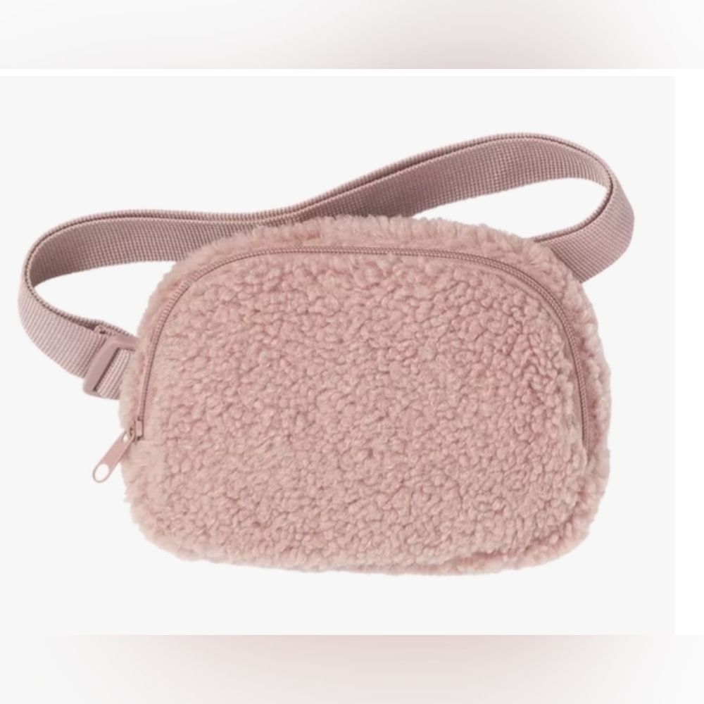 Pink Sherpa Fuzzy Belt Bag - New Without Tags